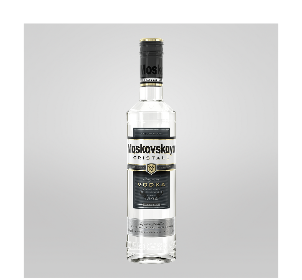 Moskovskaya Cristall 0,5 L (Beim Kauf von sechs Flaschen  - sechs Shot Gläser GRATIS)