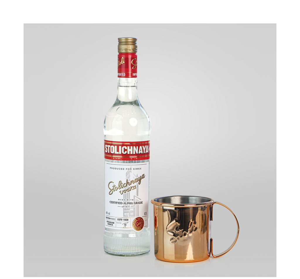 Stolichnaya Vodka 0,7 L + Mule Mug